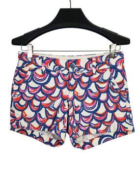 Lilly Pulitzer The Callahan Shorts Women's 00 Blue White Pink Abstract Crimped